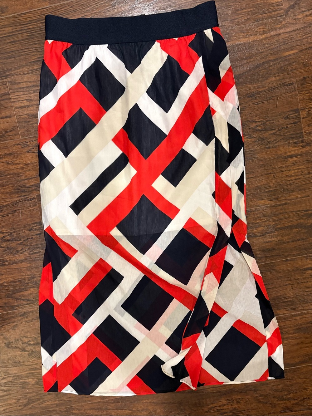 Ann Taylor geometric print semi sheer maxi skirt - 2 side slits